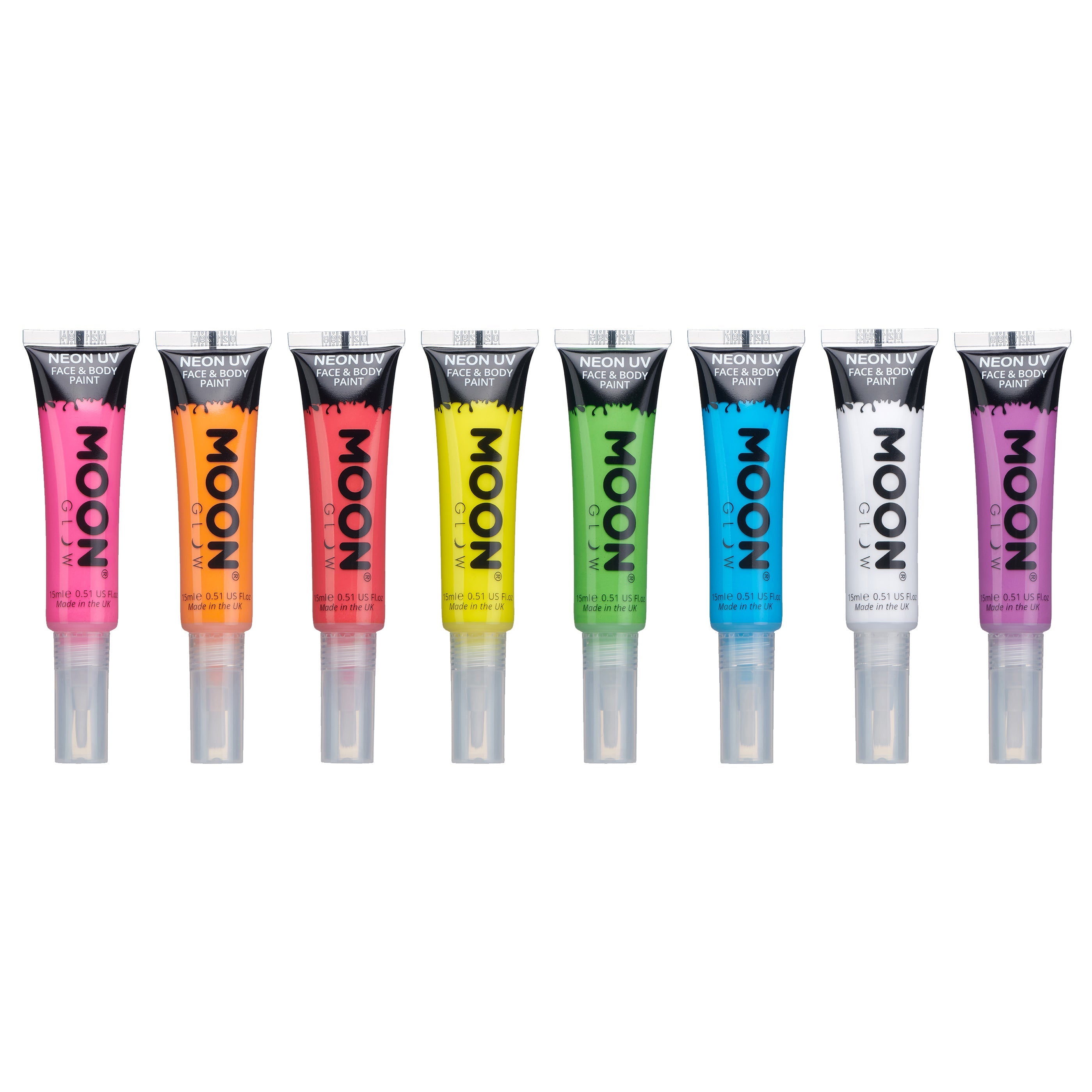 UV Glow Blacklight Face and Body Paint Set of 8 Tubes, Neon