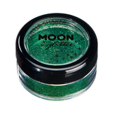 Green - Classic Fine Face & Body Glitter Shaker, 5g. Cosmetically certified, FDA & Health Canada compliant, cruelty free and vegan.