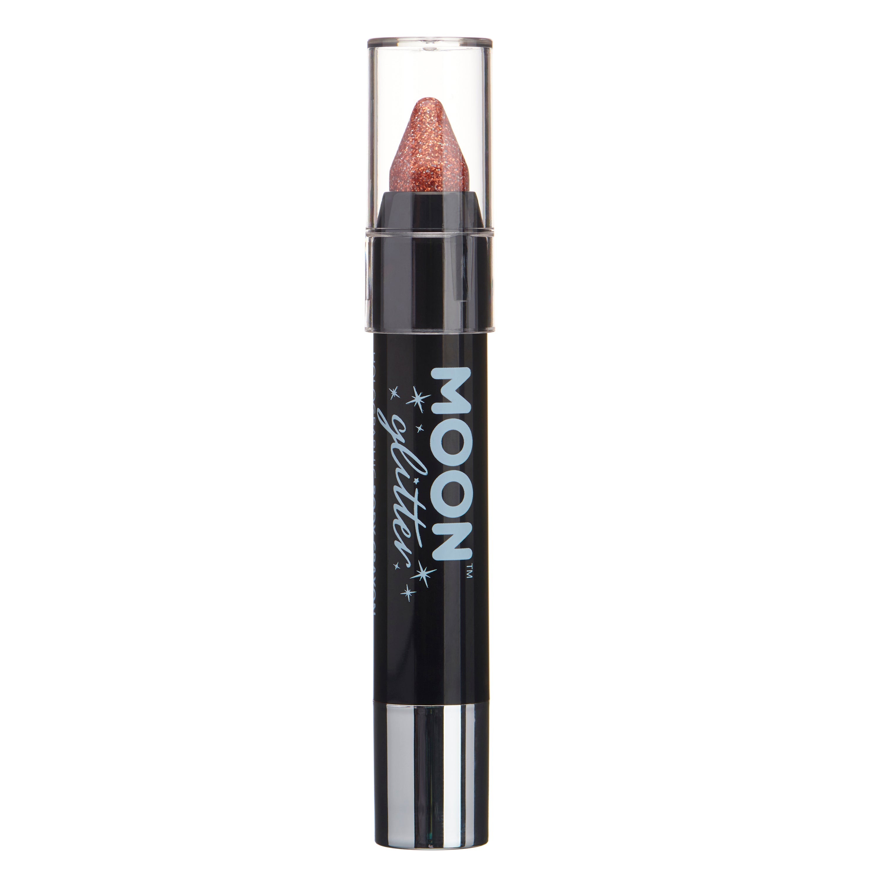 Rose Gold - Holographic Glitter Face & Body Crayon, 3.5g. Cosmetically certified, FDA & Health Canada compliant and cruelty free.