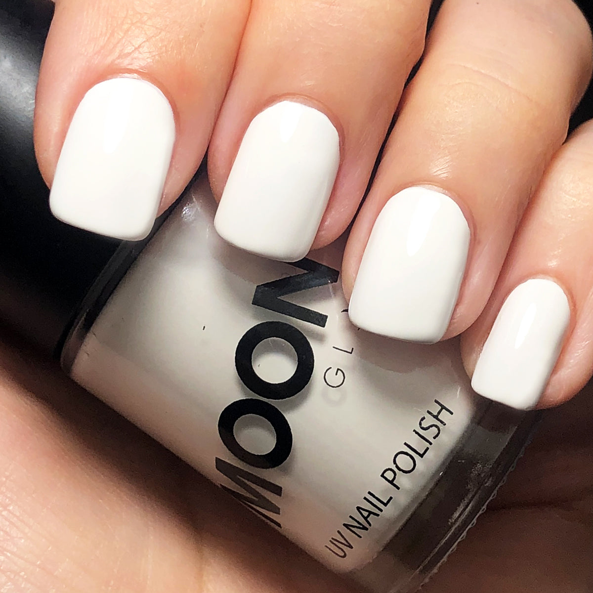 White - Neon UV Glow Blacklight Nail Polish, 14mL. Cosmetically certified, FDA & Health Canada compliant, cruelty free and vegan.