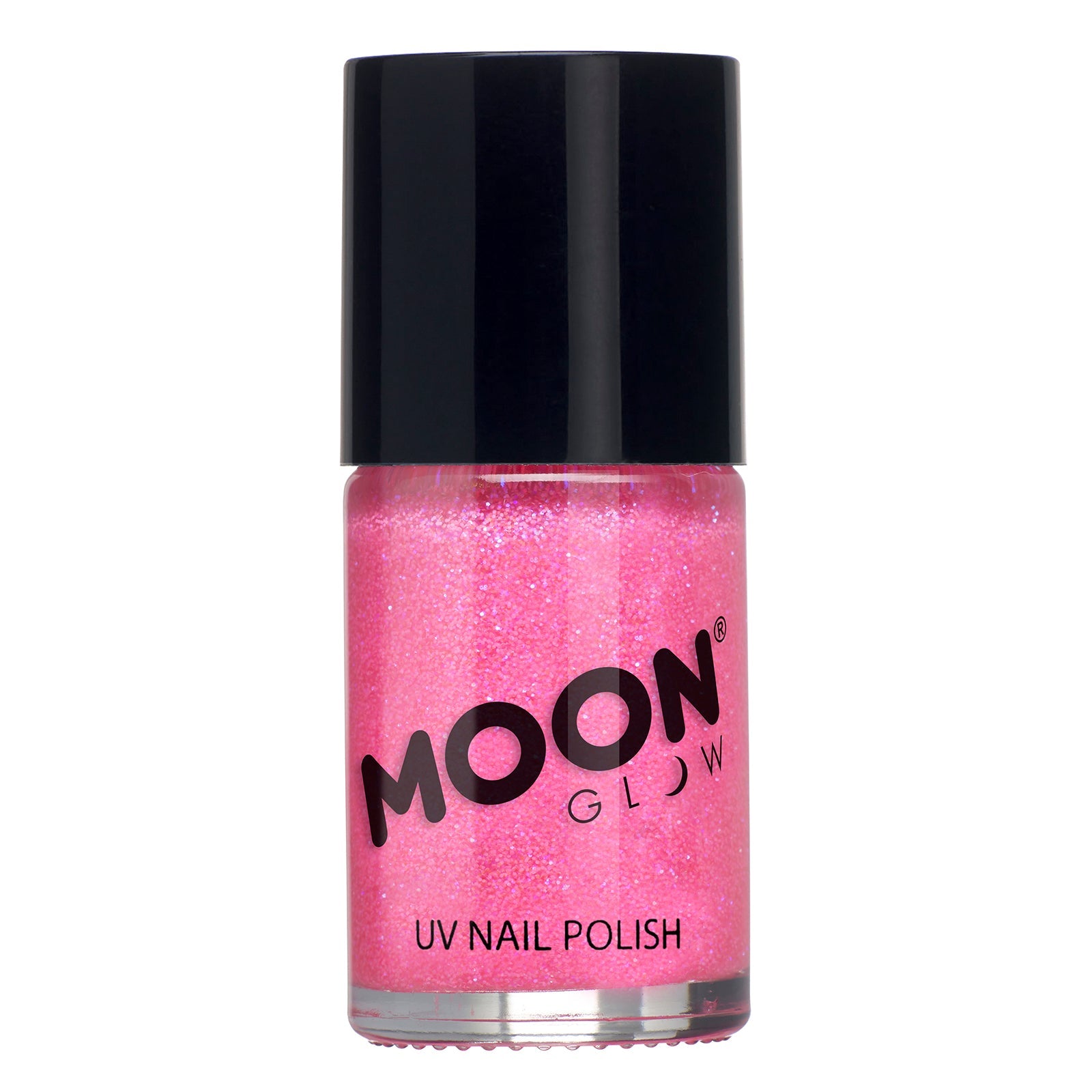 Hot Pink - Neon UV Glow Blacklight Glitter Nail Polish, 14mL. Cosmetically certified, FDA & Health Canada compliant, cruelty free and vegan.