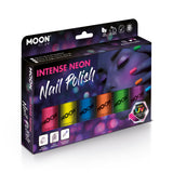 Intense Neon UV Glow Blacklight Nail Polish Boxset. Cosmetically certified, FDA & Health Canada compliant, cruelty free and vegan.