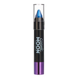 Blue - Metallic Face & Body Crayon, 3.5g. Cosmetically certified, FDA & Health Canada compliant and cruelty free.