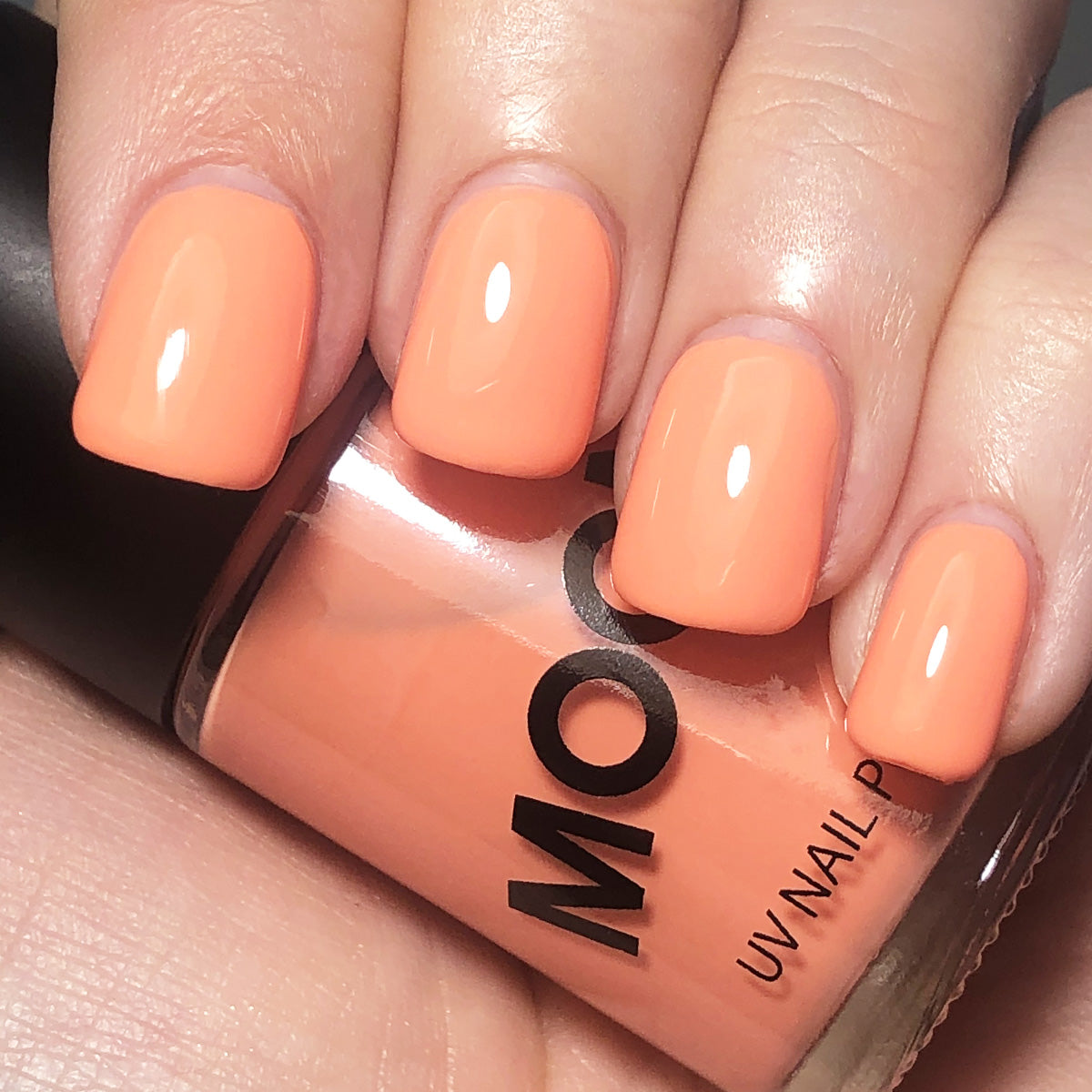 Pastel Orange - Neon UV Glow Blacklight Nail Polish, 14mL. Cosmetically certified, FDA & Health Canada compliant, cruelty free and vegan.